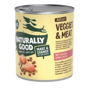 Naturally Good Nassfutter Hund Veggies & Meat Adult Linsen und Lachs 6x800 g