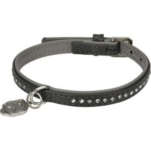 MORE Deluxe Halsband Strass anthrazit XS
