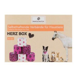 Paws & Patch selbsthaftende Verbände Herz-Box 6er Set
