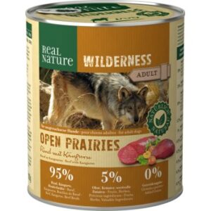 REAL NATURE WILDERNESS Nassfutter für Hunde Adult Open Prairies Rind mit Känguru 6x800 g