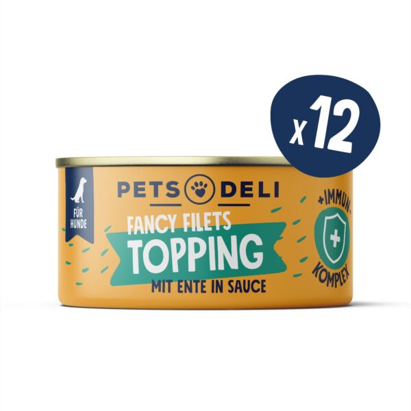 Fancy Filets Topping mit Ente in Soße für Hunde - 12x70g - 12x70g