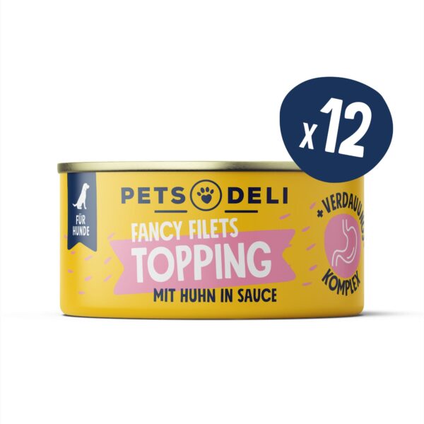 Fancy Filets Topping mit Huhn in Soße für Hunde - 12x70g - 12x70g