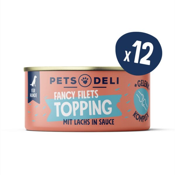 Fancy Filets Topping mit Huhn & Lachs in Soße für Hunde -12x70g - 12x70g