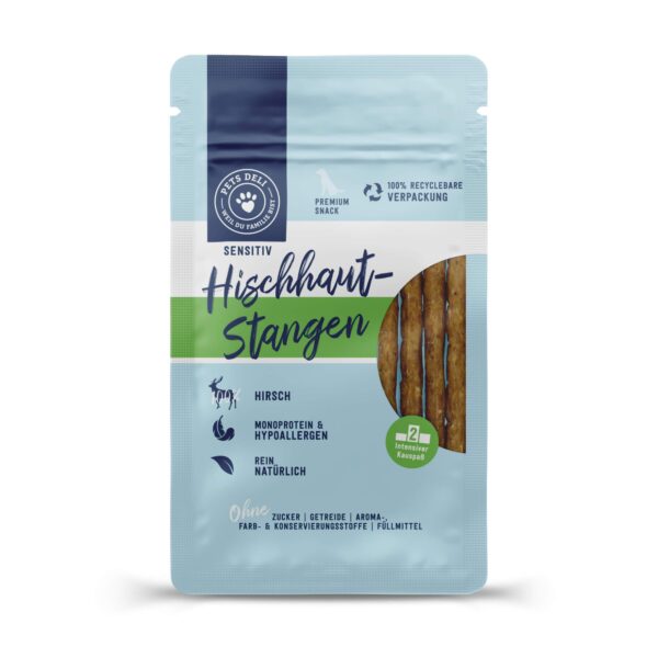 Premium Snacks Kausnack für Hunde Hirschhautkaustangen 5 Stück von Pets Deli