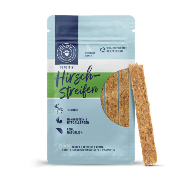 Snack Streifen Hirschaut für Hunde - 10 Stück