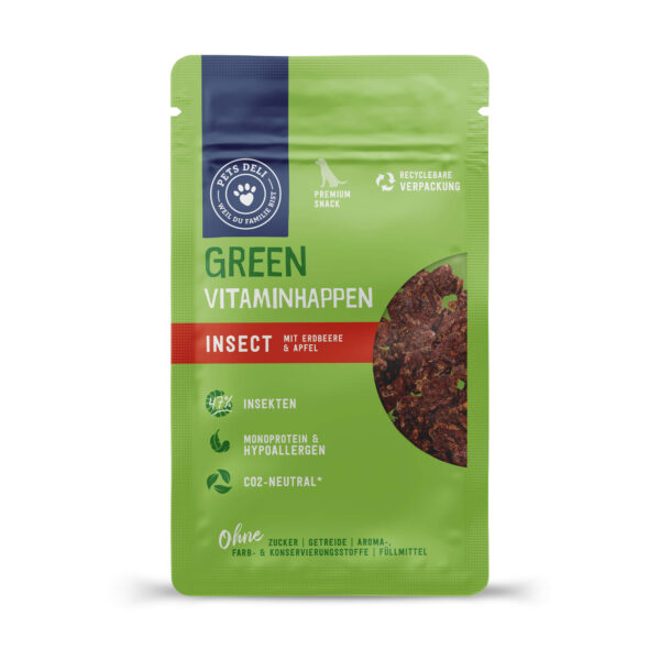 Snack Green Vitaminhappen Insekt mit Apfel & Erdbeere - 50g