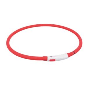 Trixie Flash Leuchtring USB, XS-XL 70 cm/ø 10 mm rot