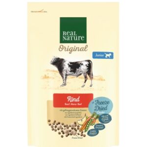 REAL NATURE Original Trockenfutter Hund Junior Freeze Dried Stückchen 800 g Rind