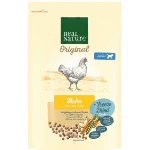 REAL NATURE Original Trockenfutter Hund Junior Freeze Dried Stückchen 800 g Huhn