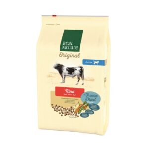 REAL NATURE Original Trockenfutter Hund Junior Freeze Dried Stückchen 3kg Rind