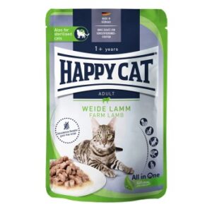 HAPPY CAT Culinary Nassfutter Katze Adult, Weide Lamm,Meat in Sauce 20x85 g