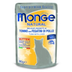 Monge Natural Cat Thunfisch mit Leber in Gelée Kitten 24x80g