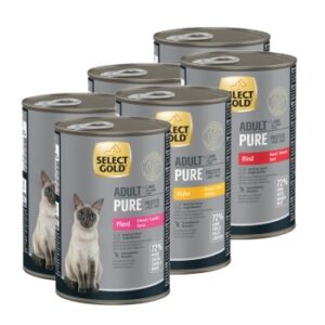 SELECT GOLD PURE Nassfutter Katze, Adult Mixpaket 6x400g