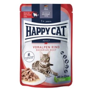 HAPPY CAT Culinary Nassfutter Katze Adult, Voralpen Rind, Meat in Sauce 20x85 g