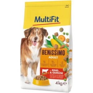 MultiFit Benissimo Trockenfutter Hund Adult, mit Rind & Gemüse 2x4 kg