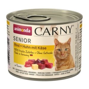 animonda Carny Nassfutter Katze Senior Rind und Huhn mit Käse 12x200 g