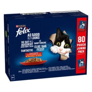 Felix Nassfutter Katze So gut wie es aussieht Adult Jumbo Paket 80 x 85 g