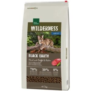 REAL NATURE WILDERNESS Trockenfutter Katze, Adult, Black Earth, Rind, Büffel & Huhn 7 kg