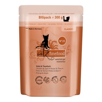Catz finefood Nassfutter Katze Classic Adult No. 25 Huhn und Thunfisch 12x300 g