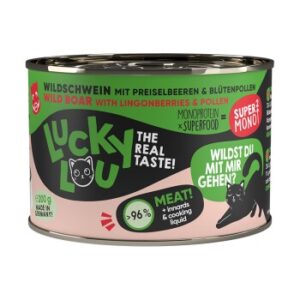 Lucky Lou Nassfutter Katze SuperMono Adult Wildschwein 12x200 g