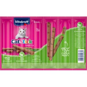 Vitakraft Cat-Stick 10x6 Stück Huhn und Katzengras