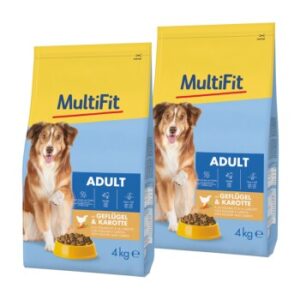 MultiFit Trockenfutter Hund Adult, mit Geflügel & Rüebli 2x4 kg