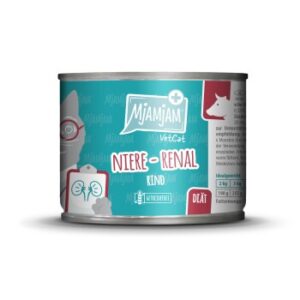 MjAMjAM Nassfutter Katze Adult, VetCat Diät Niere Renal 6x200 g Rind