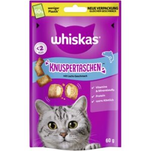 Whiskas Snacks, Knuspertaschen Lachs 6x60 g