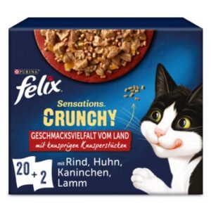 Felix Sensations Crunchy Katzennassfutter in Gelee Sorten-Mix 20x85g