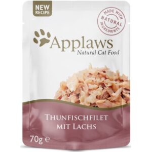 Applaws Nsssfutter Katze Adult in Gelee 16x70 g Thunfisch mit Lachs
