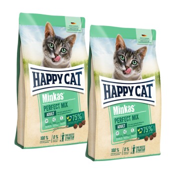 HAPPY CAT Minkas Trockenfutter Katze Adult, Perfect Mix, Geflügel, Fisch & Lamm 2x10 kg