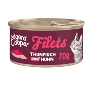 Edgard & Cooper Nassfutter Katze Adult Filets Thunfisch und Huhn 24x70 g