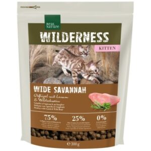 REAL NATURE WILDERNESS Trockenfutter Katze, Kitten, Wide Savannah, Geflügel, Lamm & Wildschwein 300 g