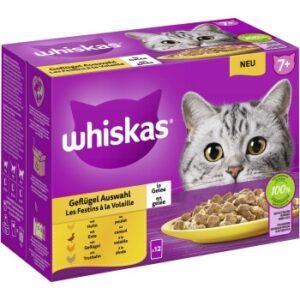 Whiskas Multipack 7+ Geflügel Auswahl in Gelee 12 x 85g