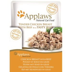 Applaws Nsssfutter Katze Adult in Gelee 16x70 g Huhn mit Rind