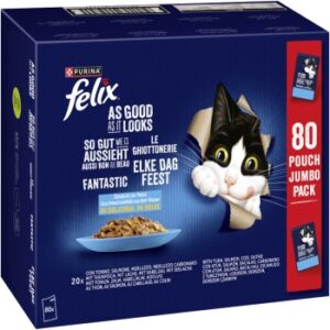 Felix So gut wie es aussieht Nassfutter Katze, Adult, Aus dem Wasser 80x85 g