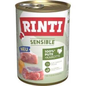 RINTI Sensible Nassfutter Hund, Adult, Dose 12x400 g Pute und Möhre 12x400 g