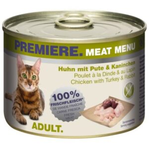 PREMIERE Meat Menu Adult Huhn mit Pute und Kaninchen 12x200 g