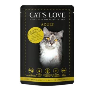CAT'S LOVE Nassfutter Katze Adult in Gelee Kalb und Truthahn 12x85 g