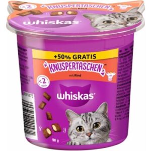 Whiskas Knuspertasche 10x90 g (60 g + 50% gratis) Rind