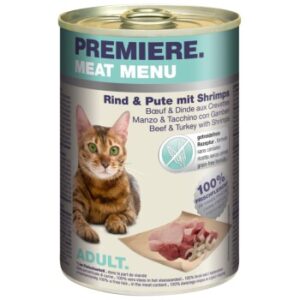 PREMIERE Meat Menu Adult Rind mit Pute und Shrimps 12x400 g