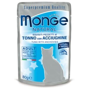 Monge Natural Gelée 24x80g Thunfisch und Sardellen