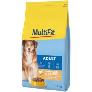 MultiFit Trockenfutter Hund Adult, mit Geflügel & Rüebli 12 kg