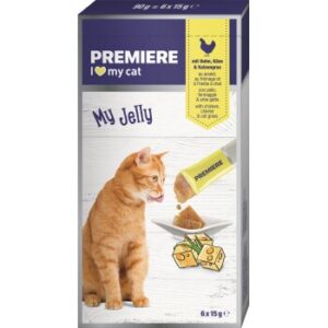 PREMIERE MyJelly Thunfisch & Tomate 6x10g Huhn, Käse & Katzengras