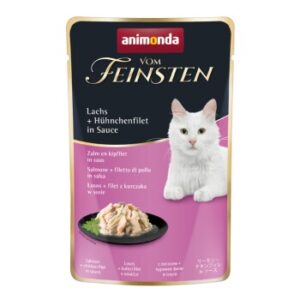 animonda Vom Feinsten 18x50g mit Lachs und Hühnchenfilet, in Sauce