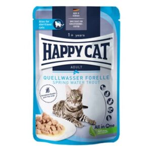 HAPPY CAT Culinary Nassfutter Katze Adult, Quellwasser Forelle, Meat in Sauce 20x85 g