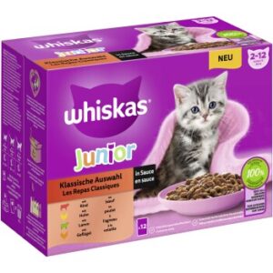 Whiskas Multipack Junior Klassische Auswahl in Sauce 12 x 85g