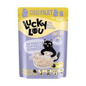 Lucky Lou Nassfutter Katze Extra Food Adult in Brühe Huhn 12x70 g