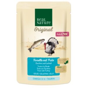REAL NATURE Original Nassfutter für Katzen, Adult Forelle mit Pute 12x85 g