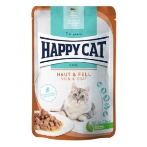 HAPPY CAT Care Nassfutter Katze Adult, Haut & Fell, Meat in Sauce 20x85 g